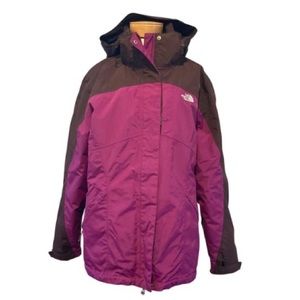 The North Face Women's Magenta and Dark Brown Ski Jacket